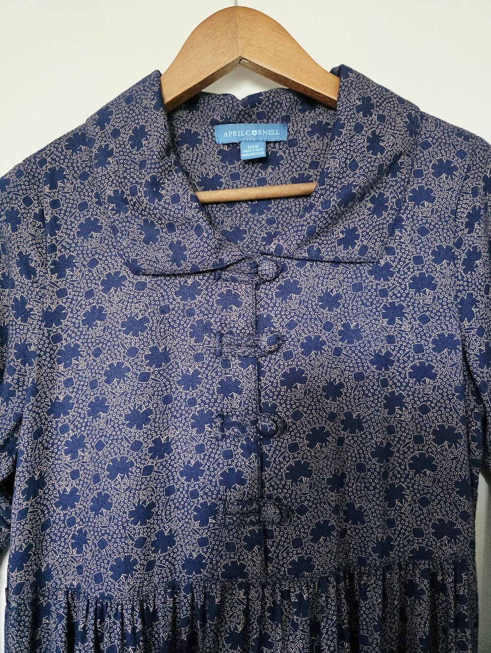 April Cornell Floral Midi-Dress – Size XXS – Indigo Blue - Picture 3 of 8